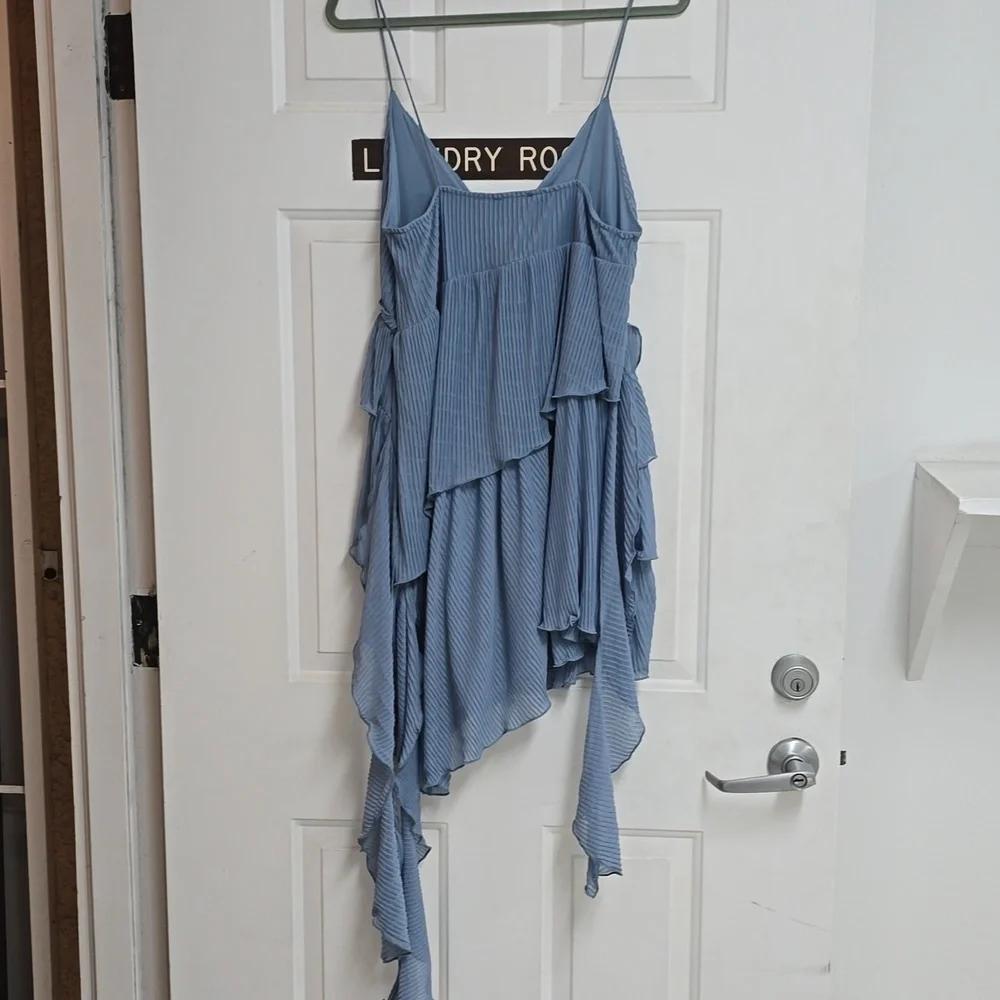 ZARA PLEATED ASYMMETRIC DRESS